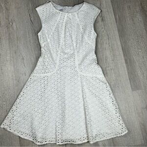 London Times Ivory Eyelet Mini Dress